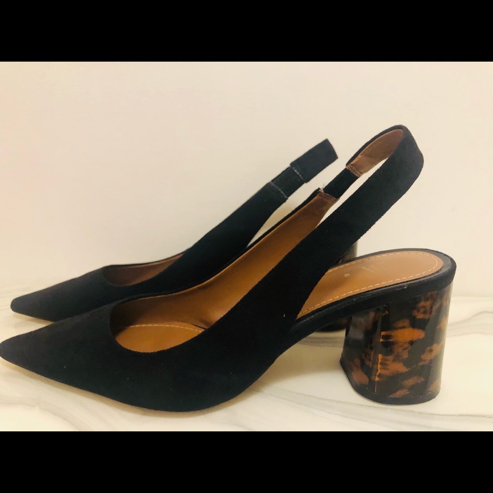 ZARA SLINGBACK SHOES WITH TORTOISESHELL HEELS - Picture 16 of 16